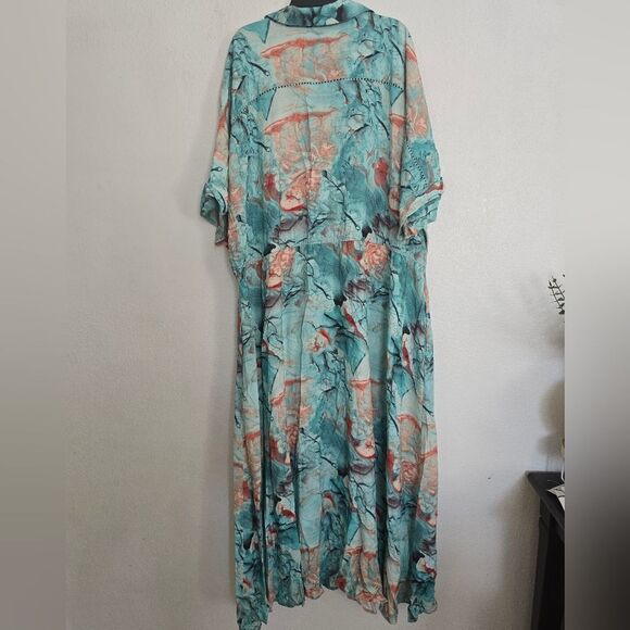 Soft Surroundings Blue Marble Shirt Dress Plus Size 3x - Picture 10 of 10